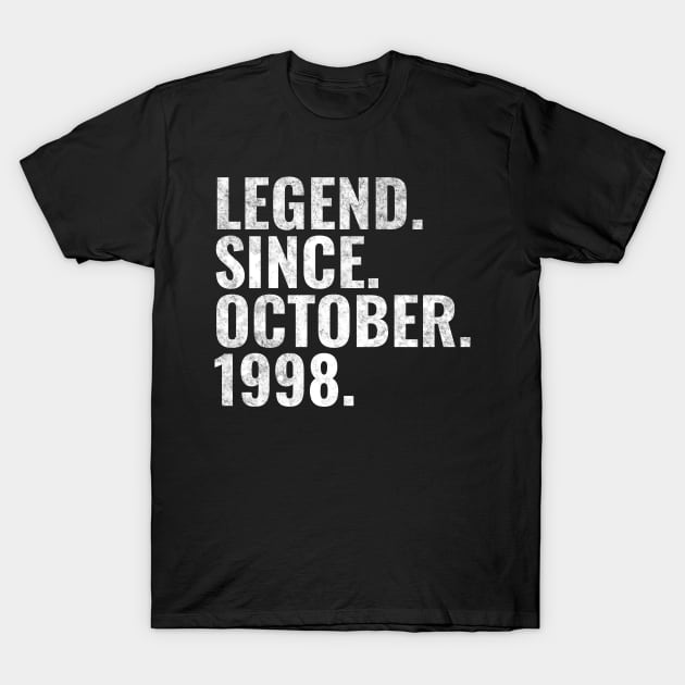 Legend since October 1998 Birthday Shirt Happy Birthday Shirts T-Shirt by TeeLogic